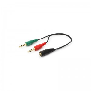 Кабель мультимедийный Jack 3.5mm female 4-pin to 2x Jack 3.5mm male 0.2m Cablexpert (CCA-418)