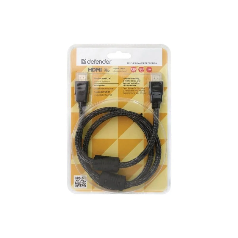 Кабель мультимедийный HDMI to HDMI 1.0m HDMI-03PRO Defender (87340) Кабель мультимедийный HDMI to HDMI 1.0m HDMI-03PRO Defender (87340)