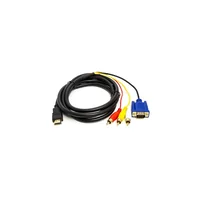 Кабель мультимедийный HDMI to VGA / 3*RCA 1.0m 1080p PowerPlant (CA912018)