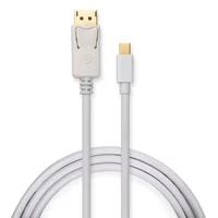 Кабель мультимедийный Mini Display Port to Display Port 1.8m 4K white Vinga (VCPMDPDP1.8WH) Кабель мультимедийный Mini Display Port to Display Port 1.8m 4K white Vinga (VCPMDPDP1.8WH)