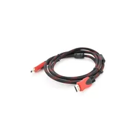 Кабель мультимедийный HDMI to HDMI 5.0m v1.4, OD-7.4mm Black/RED Merlion (YT-HDMI(M)/(M)NY/RD-5.0m)