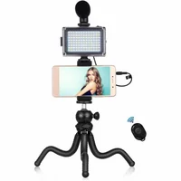 Набор блогера Puluz 4in1 (light, mount, phone holder, microphone) (PKT3094B)