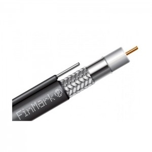 Кабель телевизионный FinMark RG-660, CU, +steel wire, 305м, black (F660BVMcu_305_black)
