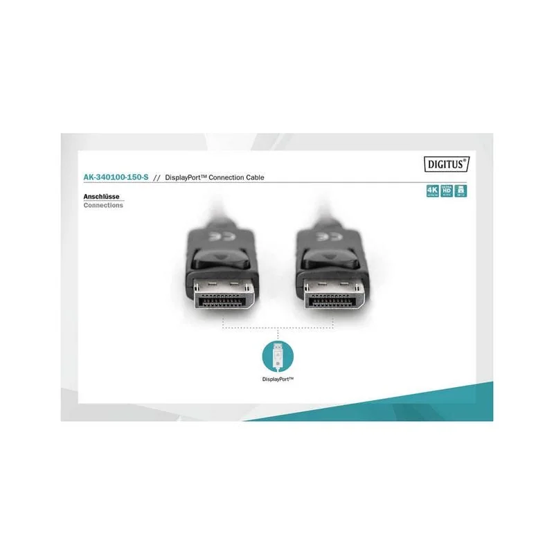 Кабель мультимедийный Display Port to Display Port 15.0m ASSMANN Digitus (AK-340100-150-S) Кабель мультимедийный Display Port to Display Port 15.0m ASSMANN Digitus (AK-340100-150-S)