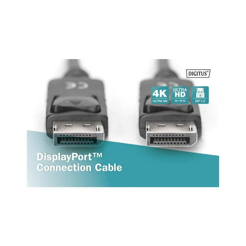 Кабель мультимедийный Display Port to Display Port 2.0m UHD 4K Digitus (DB-340100-020-S) Кабель мультимедийный Display Port to Display Port 2.0m UHD 4K Digitus (DB-340100-020-S)