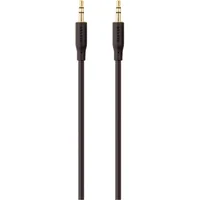 Кабель мультимедийный jack 3.5mm - M/M, portable, 2m, black/gold Belkin (F3Y117BT2M)