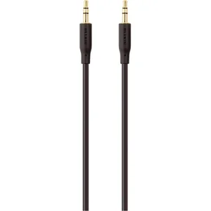 Кабель мультимедийный jack 3.5mm - M/M, portable, 2m, black/gold Belkin (F3Y117BT2M)