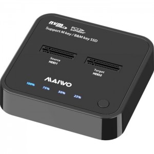Док-станция для накопителей Maiwo 2*NVMe M.2 SSD Key M/B+M USB 3.1 Gen2 Type-C (K3016P)