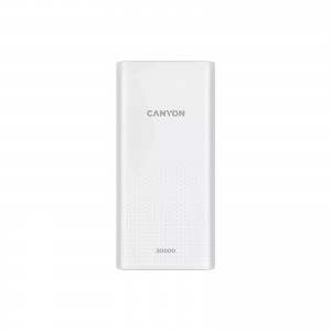 Батарея универсальная Canyon 20000mAh, Input 5V/2A, Output 5V/2.1A(Max), White (CNE-CPB2001W)