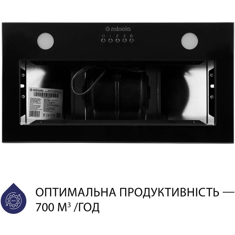 Вытяжка кухонная Minola HBI 5262 BL GLASS 700 LED Вытяжка кухонная Minola HBI 5262 BL GLASS 700 LED