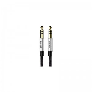 Кабель мультимедийный 3.5mm M/M 0.5m Yiven M30 black-silver Baseus (CAM30-AS1)