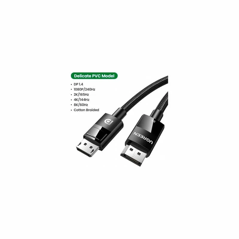 Кабель мультимедийный Display Port to Display Port 2.0m v.1.4 Plastic Case Braided DP114 Ugreen (80392) Кабель мультимедийный Display Port to Display Port 2.0m v.1.4 Plastic Case Braided DP114 Ugreen (80392)