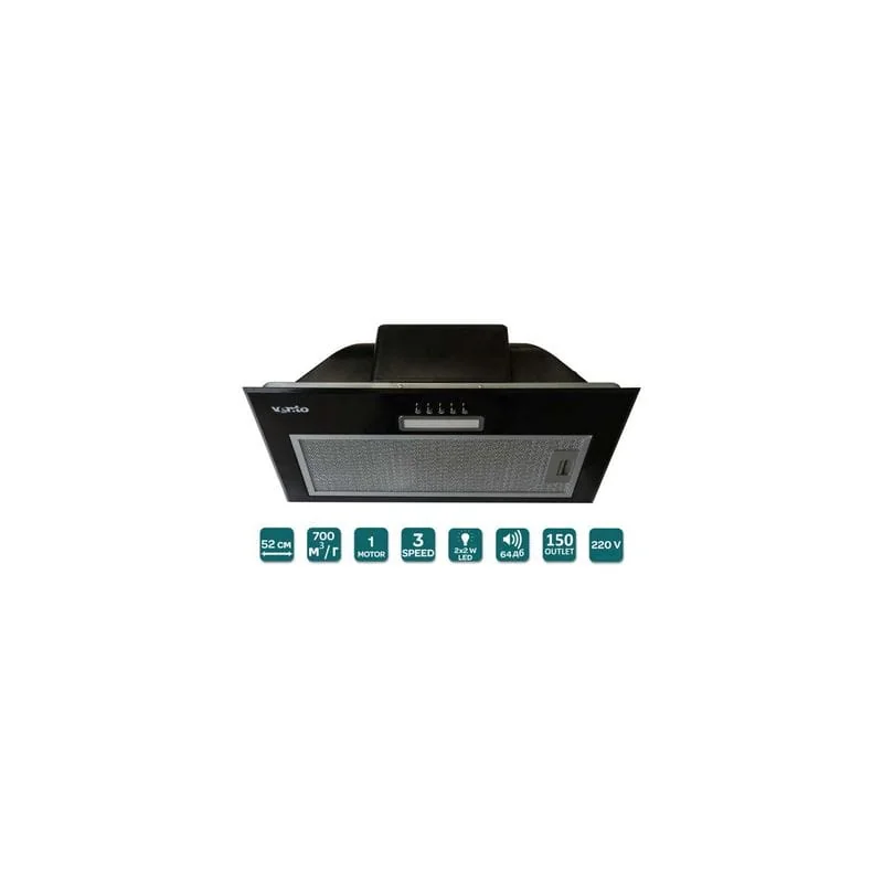 Вытяжка кухонная Ventolux PUNTO 52 BK (700) PB PC Вытяжка кухонная Ventolux PUNTO 52 BK (700) PB PC