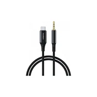 Кабель мультимедийный AUX USB-C to TRS Audio 3.5mm M/M DAC Chip 96kHz 1.0m black Choetech (AUX006)