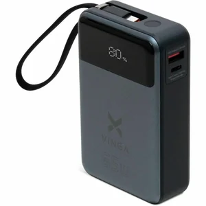 Батарея универсальная Vinga 20000 mAh 65W Display USB-C Cable Grey (VPBB2065C)