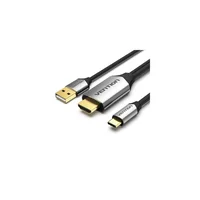 Кабель мультимедийный USB-C 3.1 to HDMI 1.5m v.2.0 4K 60Hz USB Power Supply black Vention (CGTBG)