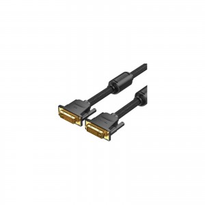 Кабель мультимедийный DVI to DVI 24+1pin 8.0m 2K 60Hz ferrite Vention (EAEBK)