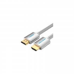 Кабель мультимедийный HDMI to HDMI 10.0m V2.0 4K 60Hz Silver Metal Type Vention (AABIL)