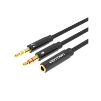 Кабель мультимедийный Jack 3.5mm 4pin F to 2X 3.5mm M Vention (BBTBY)
