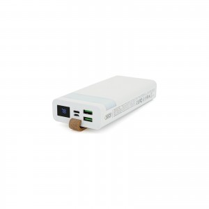 Батарея универсальная XO 20000mAh, PD/20W, QC/22.5W, flashlight, Micro-USB, Type-C, USB-A*2, white (XO-PR129)