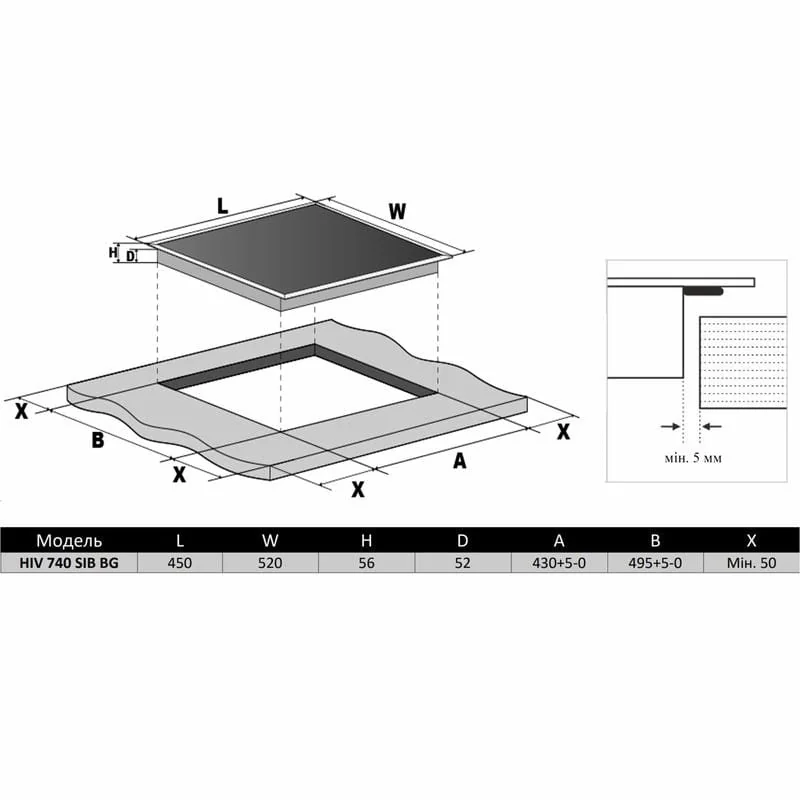 Варочная поверхность Interline HIV 740 SIB BG Варочная поверхность Interline HIV 740 SIB BG