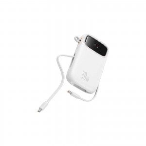 Батарея универсальная Baseus QPow2 20000mAh 30W, with 2*Type-C Cable, White (P10055009213-00)