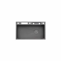 Мойка кухонная Kroner Schwarze-SET7545NGPVD (CV033806)