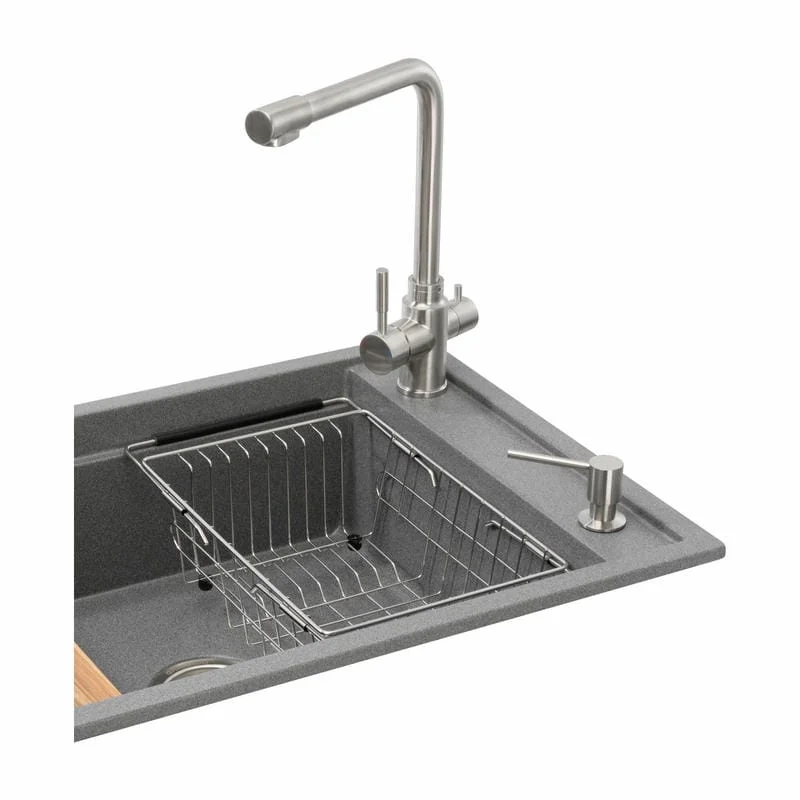 Мойка кухонная GRANADO Optimal Artes grafito (+ змішувач Badalona LUX inox + дозатор Redondo inox + коши (ksg1209) Мойка кухонная GRANADO Optimal Artes grafito (+ змішувач Badalona LUX inox + дозатор Redondo inox + коши (ksg1209)