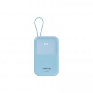 Батарея универсальная Canyon 10000mAh OnPower 101 PD/22.5W built-in cable Blue (CNS-CPB101BL)
