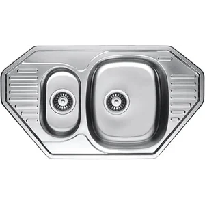 Нерж. мойка 85x47 угловая с фруктовницей микродекор (0,80) Fabiano Нерж. мойка 85x47 угловая с фруктовницей микродекор (0,80) Fabiano