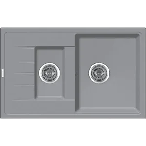 Гранитная мойка Classic 78x50x15 Grey Metallic Fabiano