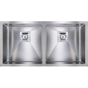 Нерж. мойка Quadro 87х2 R10 Double (87x44) 1,20 мм Fabiano