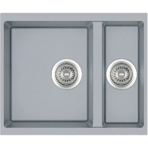 Гранитная мойка Quadro 56x46x15 Grey Metallic Fabiano