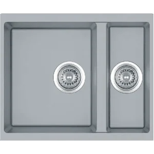 Гранитная мойка Quadro 56x46x15 Grey Metallic Fabiano