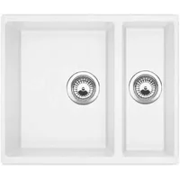 Гранитная мойка Quadro 56x46x15 Alpine White Fabiano