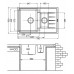 Гранитная мойка Classic 78x50x15 Antracit Fabiano