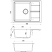Гранитная мойка Cubix 65x50 Alpine White Fabiano