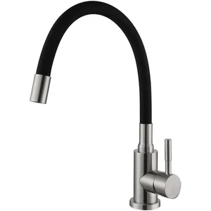 Кухонный смеситель FKM 56 SS Flex Inox (Black) Fabiano