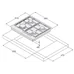 Газовая варочная панель FHG 1244 VGH White Glass Fabiano
