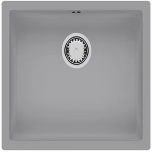 Гранитная мойка Quadro 55x46 Grey Metallic Fabiano