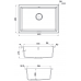 Гранитная мойка Quadro 61x46 Grey Metallic Fabiano