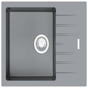 Гранитная мойка Classic 65x50 Grey Metallic Fabiano
