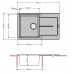 Гранитная мойка Navio 79x50 Grey Metallic Fabiano