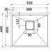 Нерж. мoйка Quadro 53 Nano Graphite R10 (53x44) 1,20 мм Fabiano