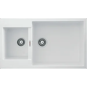 Гранитная мойка Quadro 86x50x15 Alpine White Fabiano