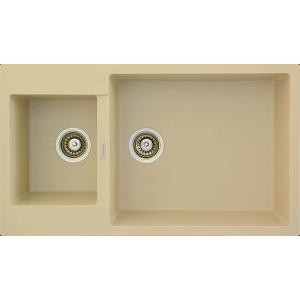 Гранитная мойка Quadro 86x50x15 Cream Fabiano