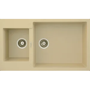 Гранитная мойка Quadro 86x50x15 Cream Fabiano